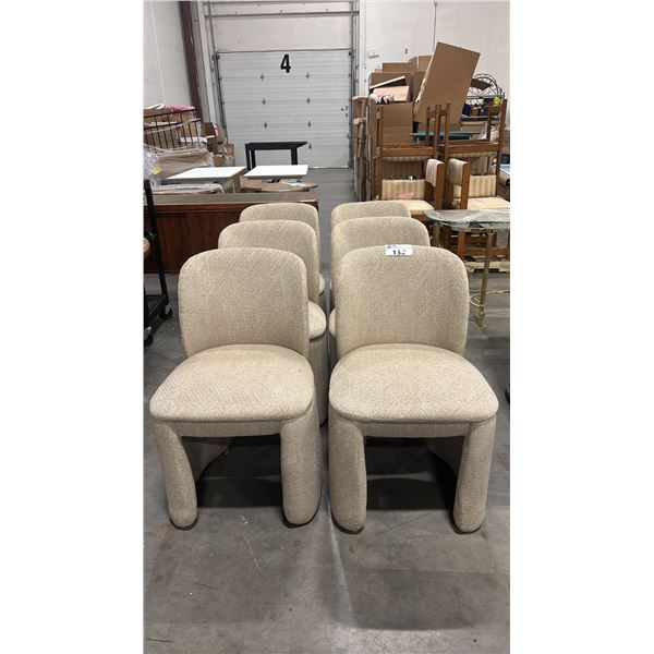 SIX BEIGE ACCENT CHAIRS