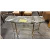 Image 1 : ENTRYWAY TABLE WITH GLASS TOP & BRASS LEGS