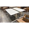 Image 1 : TWO WHITE WORKBENCHES - APPROX. 55"W X 29"D X 29"H