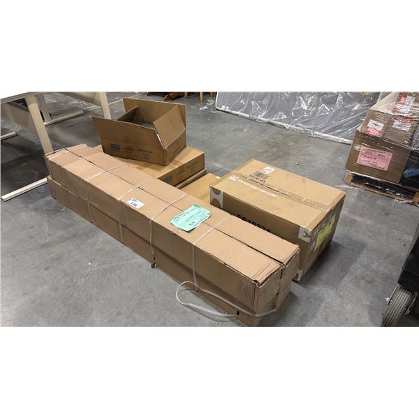 SET DEC PROPS/DECORATIONS - GREEN PRIVACY SLATS, ULINE PRIVACY SCREENS, GLASS FOOD DISPLAY & MORE
