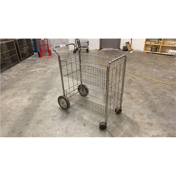 CHROME FINISH TWO TIER SERVICE CART