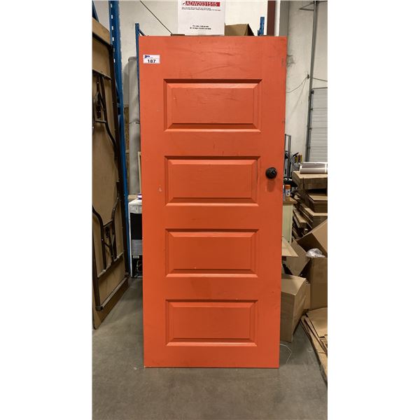 35 3/4"W X 1 3/4" THICK X 83 1/2"H ORANGE DOOR