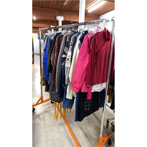 RACK OF SET DEC CLOTHING - COATS, PANTS, SWEATERS & MORE *RACK NOT INCLUDED*