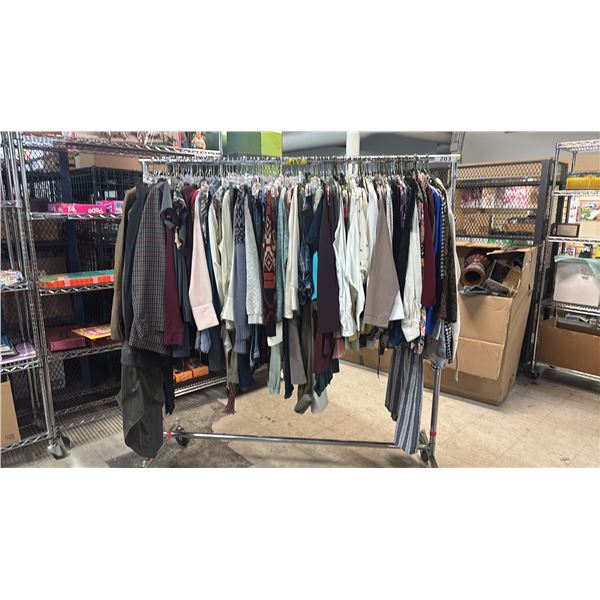 RACK OF SET DEC CLOTHING - SWEATERS, DRESS SHIRTS, PANTS & MORE *RACK NOT INCLUDED*