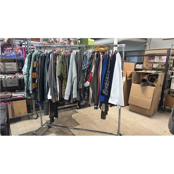 RACK OF SET DEC CLOTHING - DRESS SHIRTS, LONG SLEEVES, PANTS & MORE *RACK NOT INCLUDED*