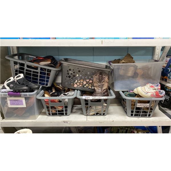 SHELF OF MENS & WOMENS SHOES IN VARIOUS SIZES