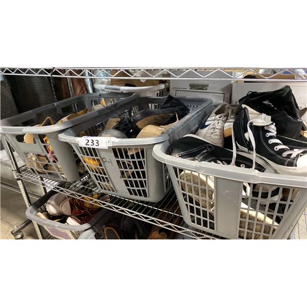 SHELF OF ASSORTED MENS & WOMENS SHOES IN VARIOUS SIZES