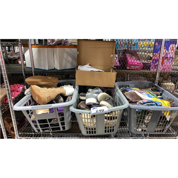 SHELF OF ASSORTED MENS & WOMENS SHOES IN VARIOUS SIZES