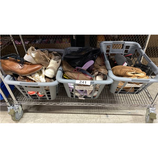 SHELF OF ASSORTED MENS & WOMENS SHOES IN VARIOUS SIZES