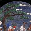 Image 5 : Lapis Lazuli Inlaid Precious Gemstone Story Screen Under the Pine