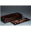 Image 7 : Zitan Wood Copper Inlaid Floral and Bird Design Wooden Box