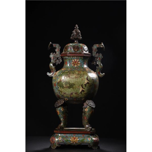 Cloisonné Floral Incense Burner