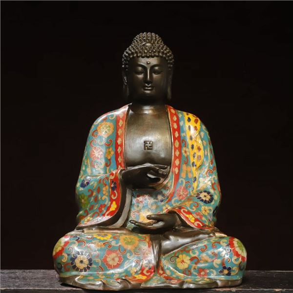 Cloisonné Buddha Statue
