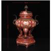 Image 1 : Red Cloisonné Enamel Floral Incense Burner