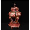 Image 5 : Red Cloisonné Enamel Floral Incense Burner