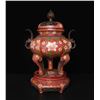 Image 9 : Red Cloisonné Enamel Floral Incense Burner