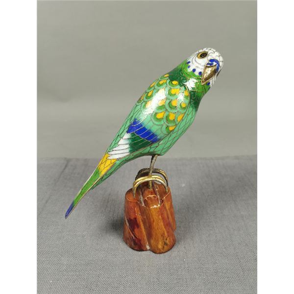 Cloisonné Parrot Sculpture