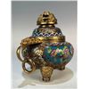 Image 8 : Cloisonné Incense Burner with Floral Design