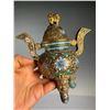 Image 4 : Cloisonné Gilt Incense Burner with Dragon Finial