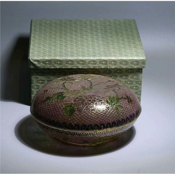 Cloisonné Enamel with Transparent Color Copper Lid Box