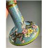 Image 9 : Cloisonné Blue Background Cloud Brocade Pedestal Plate with Floral Rim