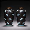 Image 1 : Cloisonné Vases with Bat Motifs (Pair)