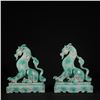 Image 2 : Pair of Green-Glazed Qilin Figures