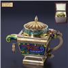 Image 1 : Pure Silver Gilded Filigree Enamel Cloisonné Dragon Teapot Incense Burner