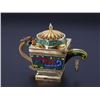 Image 2 : Pure Silver Gilded Filigree Enamel Cloisonné Dragon Teapot Incense Burner