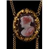 Image 4 : French Napoleon III Era Cameo Necklace in Bicolored Agate and Gold