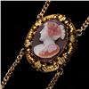 Image 5 : French Napoleon III Era Cameo Necklace in Bicolored Agate and Gold