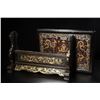 Image 8 : Antique Wood-Based Lacquered "Dragon Playing with Pearl" Screen