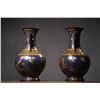 Image 5 : Cloisonné Dragon and Phoenix "Auspicious Union" Dragon-Eared Vases (Pair)