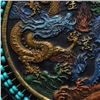 Image 4 : Lacquered Wood Cloisonné Dragon Abacus Screen Sculpture