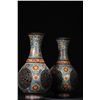 Image 6 : Copper-Based Cloisonné Dragon Motif Vases (Pair)
