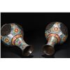 Image 8 : Copper-Based Cloisonné Dragon Motif Vases (Pair)