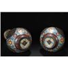 Image 9 : Copper-Based Cloisonné Dragon Motif Vases (Pair)