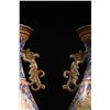 Image 4 : Cloisonné Vases with Floral Motifs and Dragon Handles
