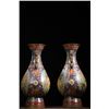Image 5 : Cloisonné Vases with Floral Motifs and Dragon Handles