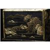 Image 3 : Lacquered Scholar’s Box with Gilt Landscape and Figures