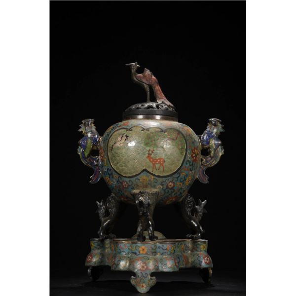 Cloisonné Tripod Censer