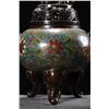 Image 4 : Cloisonné Tripod Censer with Dragon Handles and Lion Finial