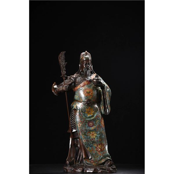 Cloisonné Figure of Guan Yu