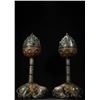 Image 1 : Pair of Cloisonné Lotus Incense Burners