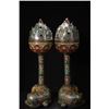 Image 6 : Pair of Cloisonné Lotus Incense Burners