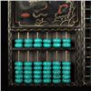 Image 5 : Carved Lacquer Hanging Screen with Jade Inlaid Abacus and Double Dragon Motif