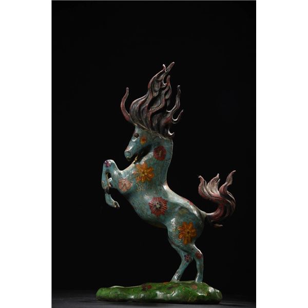 Cloisonné Rearing Horse Ornament