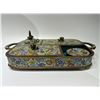 Image 1 : Cloisonné Smoking Set with Floral Motifs