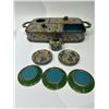 Image 2 : Cloisonné Smoking Set with Floral Motifs