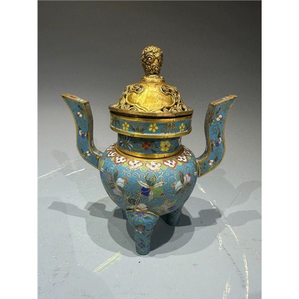 Cloisonné Incense Burner with Floral Motifs